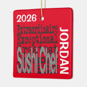 Sushi Chef Extraordinaire Aangepast Keramisch Ornament