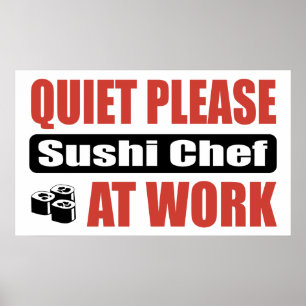 Sushi Chef op het werk Poster