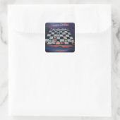 Sushi Chess Vierkante Sticker (Tas)
