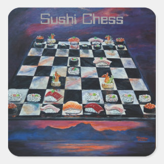 Sushi Chess Vierkante Sticker