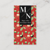 Sushi Chopsticks Greenery Pattern Visitekaartje (Voorkant)
