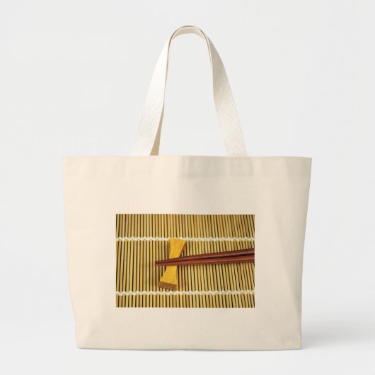 Sushi Chopsticks Sensei Masters Wood Bamboe Grote Tote Bag (Voorkant)