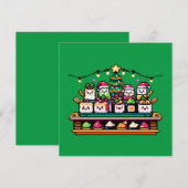 Sushi Christmas Celebration - Feestelijk 8-bits on Kaart (Voorkant / Achterkant)