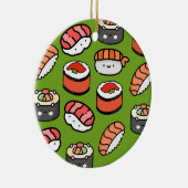 Sushi Christmas Funny Kleurrijke Kawaii Schattige  Keramisch Ornament (Rechts)