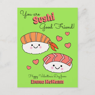 Sushi Classroom Valentijn Friendship Cute Kind Car Briefkaart
