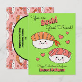 Sushi Classroom Valentijn Friendship Cute Kind Car Briefkaart (Voorkant / Achterkant)