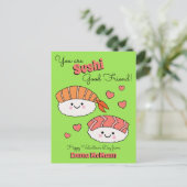 Sushi Classroom Valentijn Friendship Cute Kind Car Briefkaart (Staand voorkant)