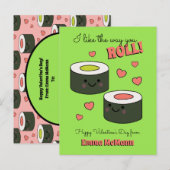 Sushi Classroom Valentijn Friendship Cute Kind Car Briefkaart (Voorkant / Achterkant)