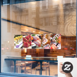 Sushi Collage Voedsel Zeevruchten Diner Raamsticker