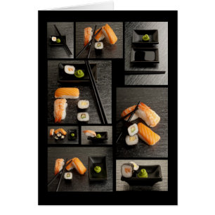 Sushi-collectie op zwarte achtergrond