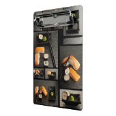 Sushi-collectie op zwarte achtergrond mini klembord (Angled2)