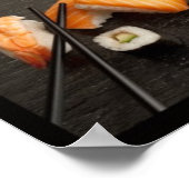 Sushi-collectie op zwarte achtergrond poster (Hoek)