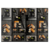 Sushi-collectie op zwarte achtergrond snijplank (Voorkant)