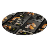 Sushi-collectie op zwarte achtergrond snijplank (Hoek)