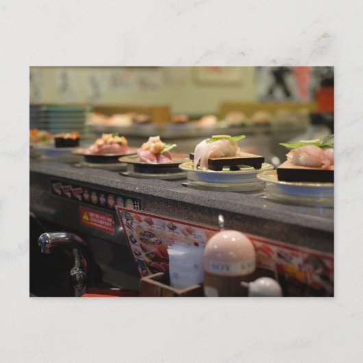 Sushi Conveyor Belt in Tokio, Japan Briefkaart (Voorkant)