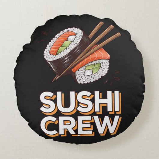 Sushi Crew Rond Kussen (Voorkant)