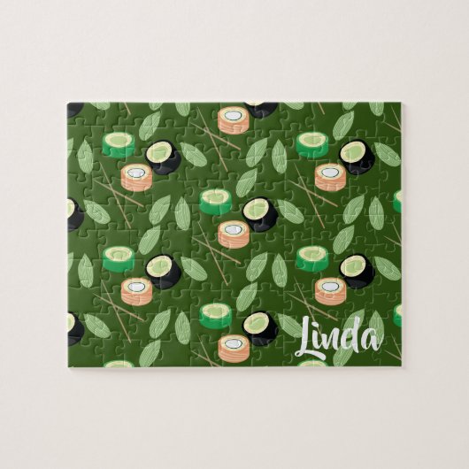 Sushi Cucumber Rolls Greenery Asian Food Legpuzzel (Horizontaal)