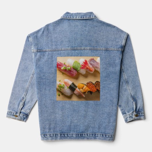 Sushi Curve – Artistic Nigiri Denim Jacket (Achterkant)