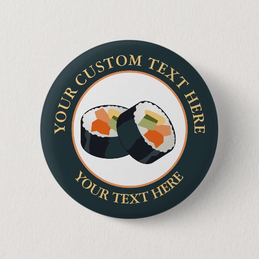 Sushi Custom Text Logo Button (Voorkant)