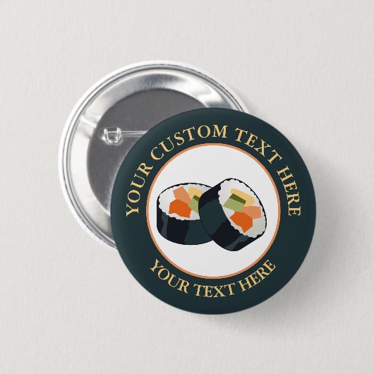 Sushi Custom Text Logo Button (Voorkant /achterkant)