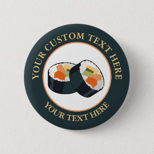 Sushi Custom Text Logo Button