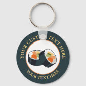 Sushi Custom Text Logo Sleutelhanger (Voorkant)