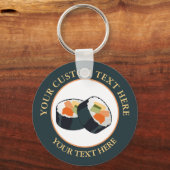 Sushi Custom Text Logo Sleutelhanger (Voorkant)
