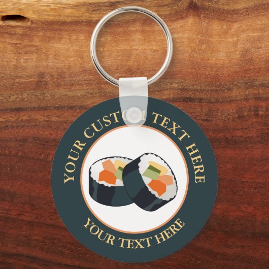 Sushi Custom Text Logo Sleutelhanger (Voorkant)