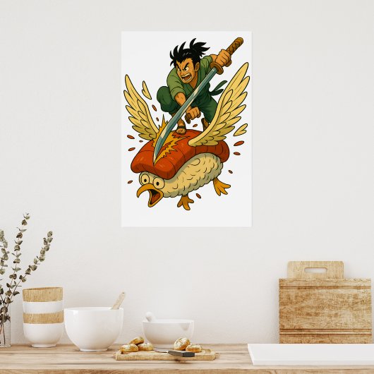 Sushi cutter poster (Keuken)