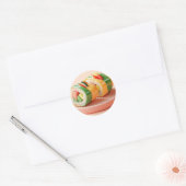 Sushi Delight: een digitaal culinair meesterwerk Ronde Sticker (Envelop)
