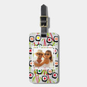Sushi Design Pattern | Monogram Bagagelabel (Voorkant verticaal)