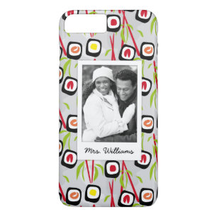Sushi Design Pattern   Monogram iPhone 8/7 Plus Hoesje