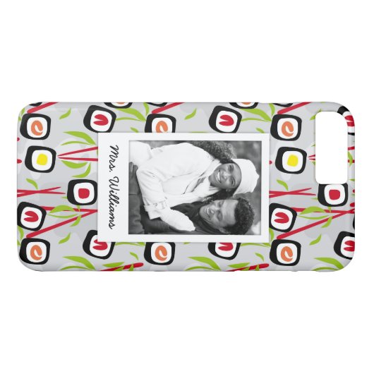 Sushi Design Pattern | Monogram Case-Mate iPhone Case (Achterkant (Horizontaal))