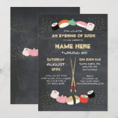 Sushi Diner Japanse Verjaardag Party Bar Uitnodige Kaart (Voorkant / Achterkant)