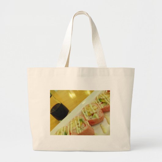 Sushi Dinner Fish Rice Healthy Diet Grote Tote Bag (Voorkant)