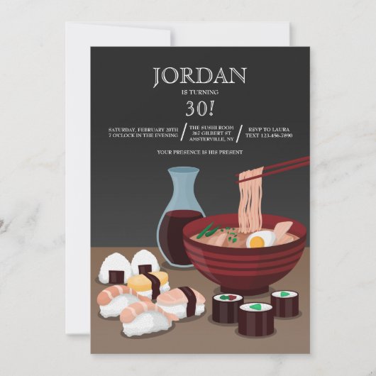 Sushi Dinner Invitation Kaart (Voorkant)