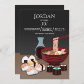 Sushi Dinner Invitation Kaart (Voorkant / Achterkant)