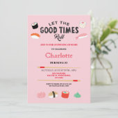 Sushi Dinner Lunch Japanse Birthday Party nodigt u Kaart (Staand voorkant)