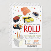 Sushi Dinner Party Invitation Kaart (Voorkant / Achterkant)