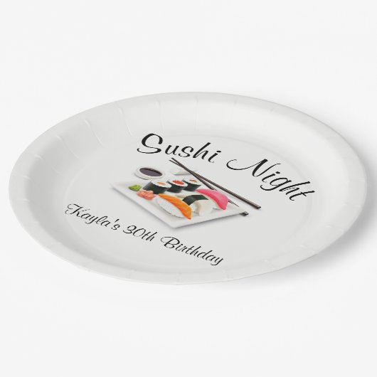 Sushi Dinner Party Papieren Bordje (Gekanteld)
