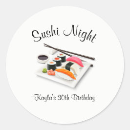 Sushi Dinner Party Ronde Sticker