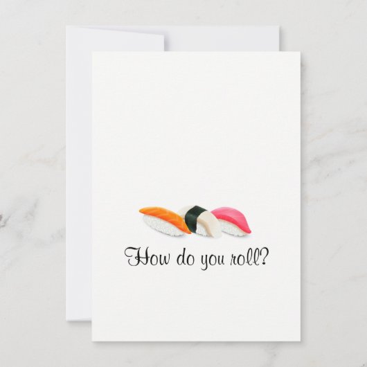 Sushi Dinner Party-uitnodigingen Kaart (Achterkant)