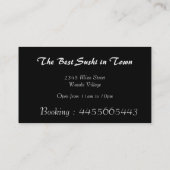 Sushi  dinner visitekaartje (Achterkant)