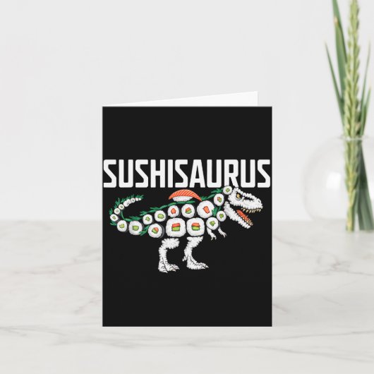 Sushi Dinosaur T-rex Japanese Food Funny Sushi Rol Kaart (Voorkant)