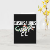 Sushi Dinosaur T-rex Japanese Food Funny Sushi Rol Kaart (Gele Bloem)