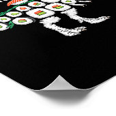 Sushi Dinosaur T-rex Japanese Food Funny Sushi Rol Poster (Hoek)