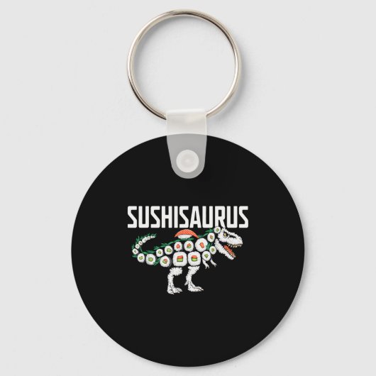 Sushi Dinosaur T-rex Japanese Food Funny Sushi Rol Sleutelhanger (Voorkant)