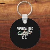 Sushi Dinosaur T-rex Japanese Food Funny Sushi Rol Sleutelhanger (Voorkant)