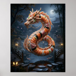 Sushi Draak Tuin Geest Poster