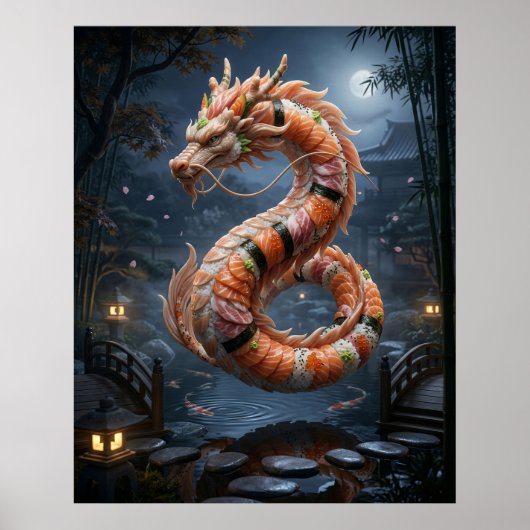 Sushi Draak Tuin Geest Poster (Voorkant)